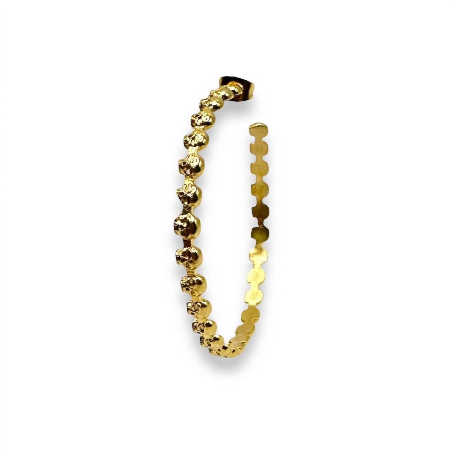 Jagged Halo Jewelry - Women's Eternity Skull Hoop Earrings