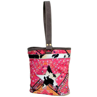 Clea Ray - Women's Printed Design Double Wine Bag With Cowhide Star