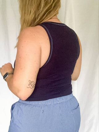 Le Lis - Women's Coastal Stitch Ribbed Tank Top