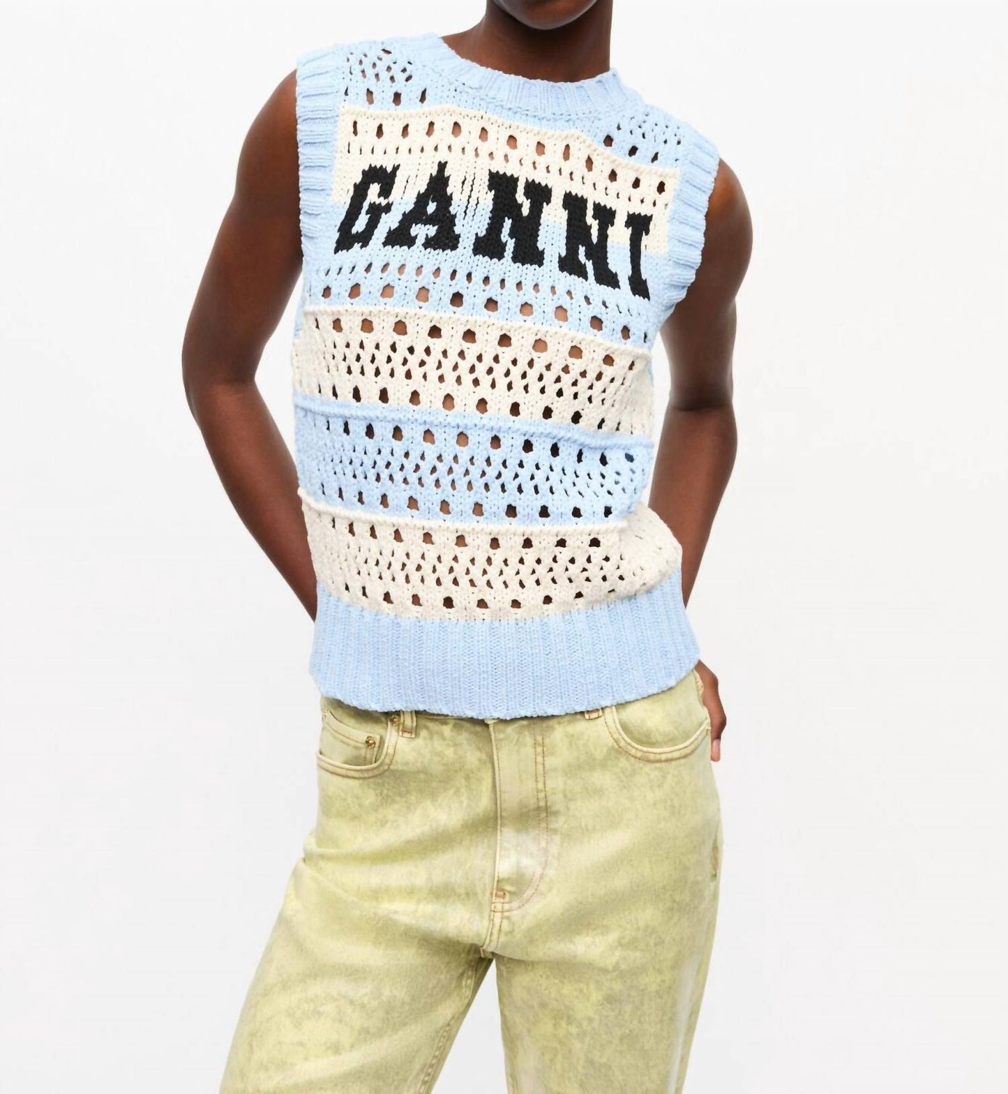 Ganni - Cotton Crew Neck Vest