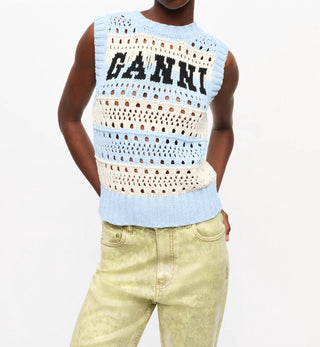Ganni - Cotton Crew Neck Vest