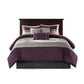 7 Piece Faux Suede Comforter Set Purple Queen