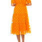 Nicole Miller - Dotted Collared Belted Shirt Dress
