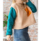Veveret - Fleece Puffer Sleeve Pullover Top
