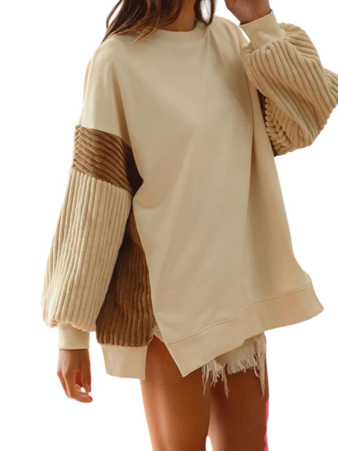 Bibi - French Terry With Corduroy Sweater