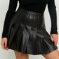 Thml - Pleated Faux Leather Mini Skirt