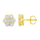 14K Yellow Gold 1.0 Cttw Diamond Flower Earring (J-K Color, I1-I2 Clarity)