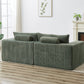87' Oversized Sectional Lounge Chaise with Plush Corduroy Fabric