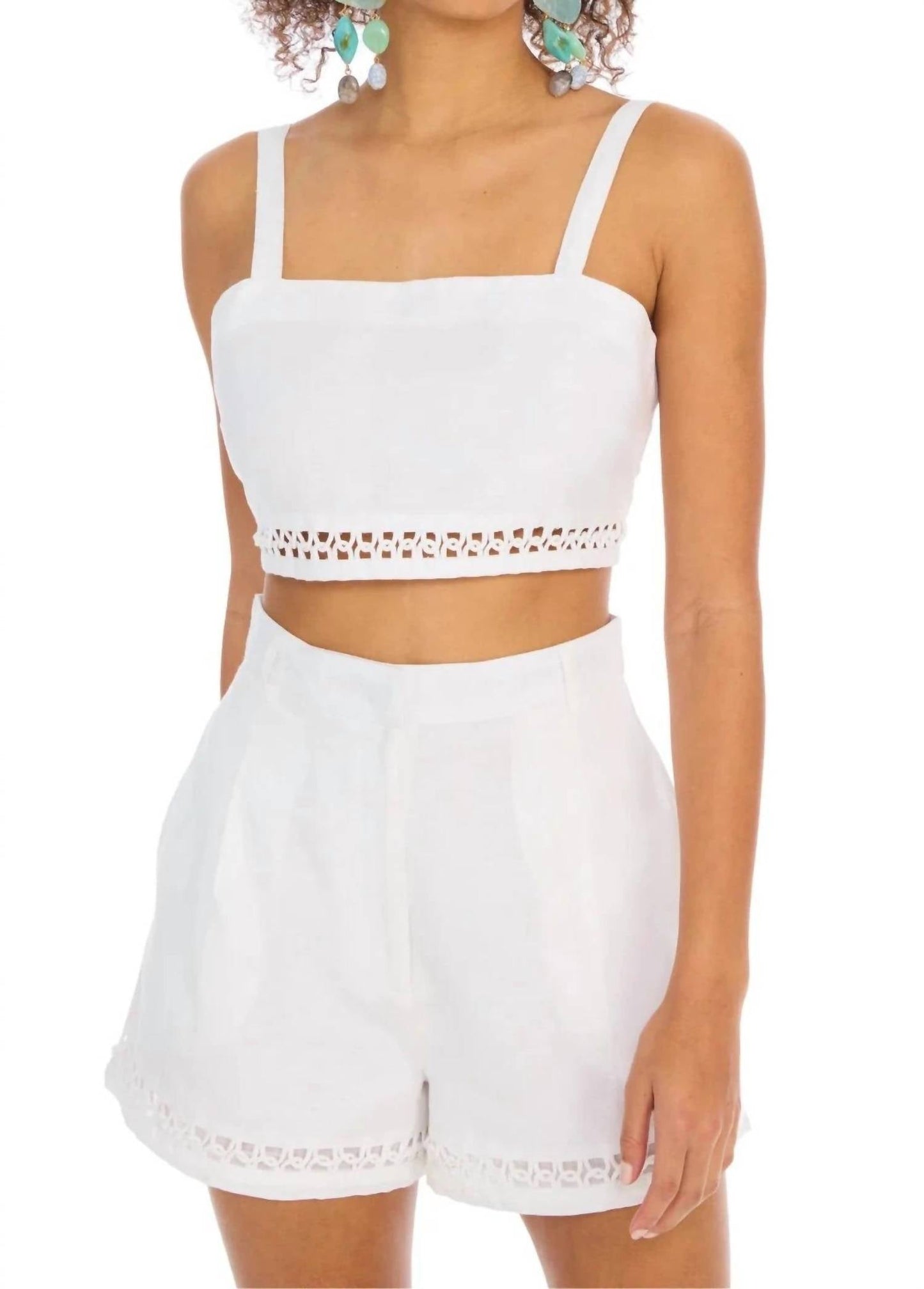 Allison New York - Elodie Linen Crop Top