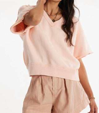 Free People - So Easy Short Sleeve V-neck Sweatshirt