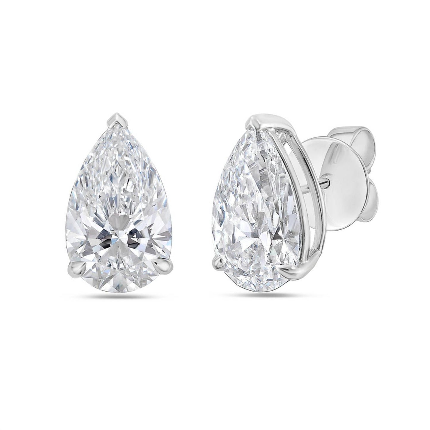 Diana M Jewels - 5.00 Cts Lab Grown Pear Cut Stud Earrings