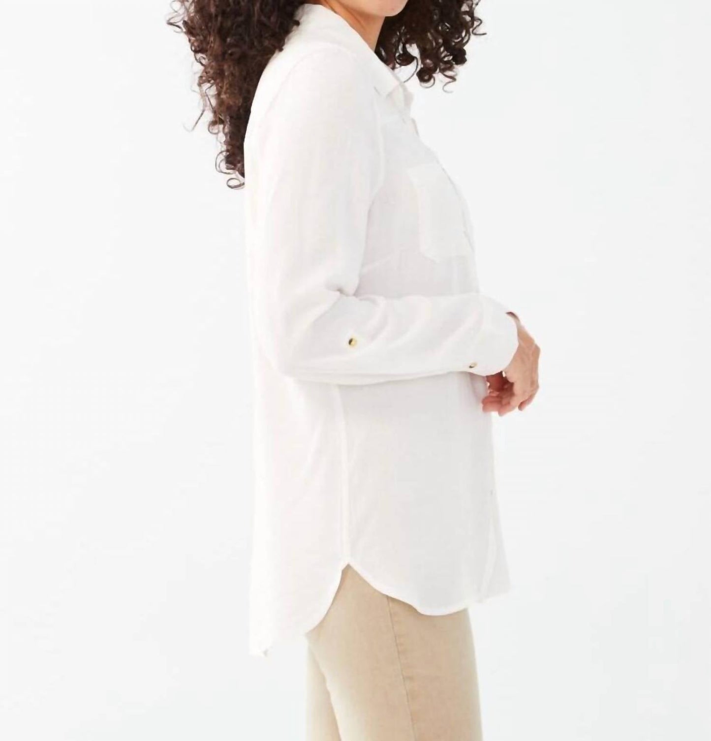 Fdj - LONG SLEEVE ROLL TAB SHIRT