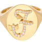 Adina Reyter - Women's Diamond Arrow Initial Signet Ring - F