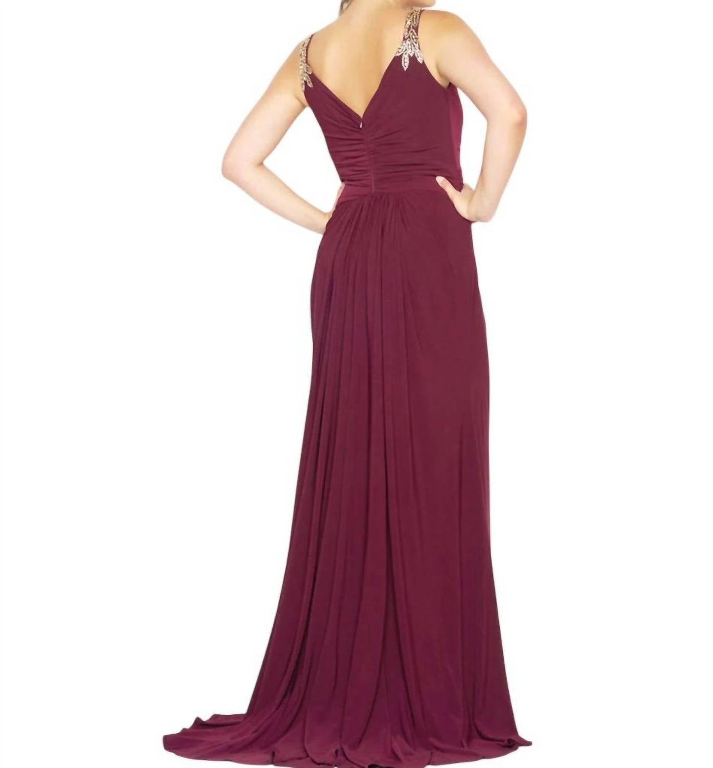 Mac Duggal - Grecian-Inspired Sleeveless Jersey Prom Dress - Plus