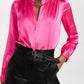 L'Agence - Bianca Band Collar Blouse - Petite