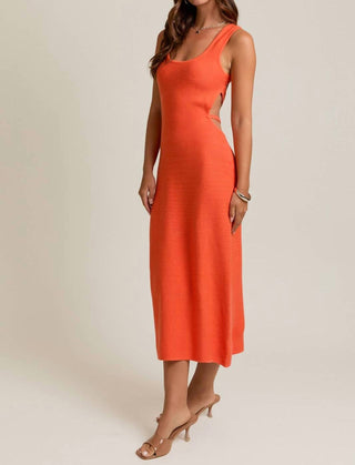 Le Lis - Creamsicle Sleeveless Square Neck Midi Dress
