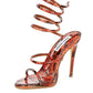 Steve Madden - Women's Exotica Snake Print Leather Wraparound Strap Sandals