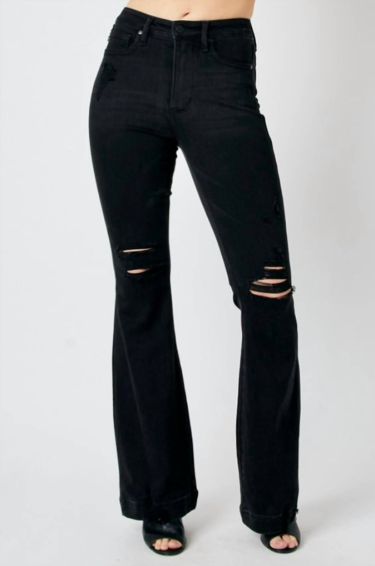 Judy Blue - High Waisted Tummy Control Distressed Flare