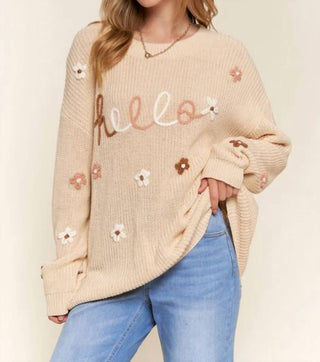 A Thousand Words - Hello Flower Embroidery Sweater
