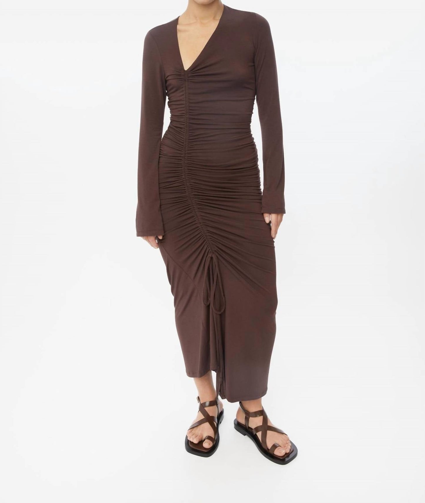 Dāl The Label - Ruched Asymmetric Midi Dress