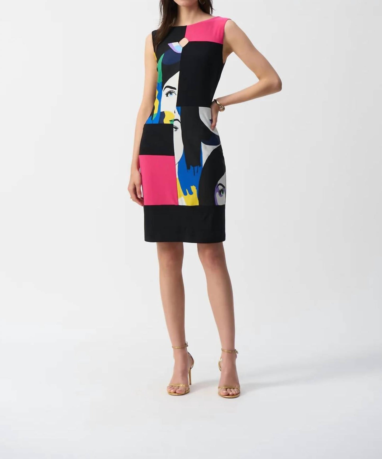 Joseph Ribkoff - Color Block Sleeveless Sheath Dress
