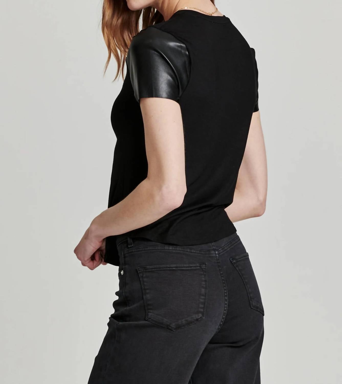 Another Love - Elodie Mixed Media Short Sleeve Top
