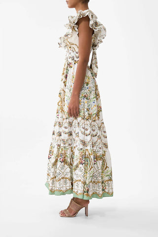 Camilla - Tiered Maxi Dress With Neck Frill