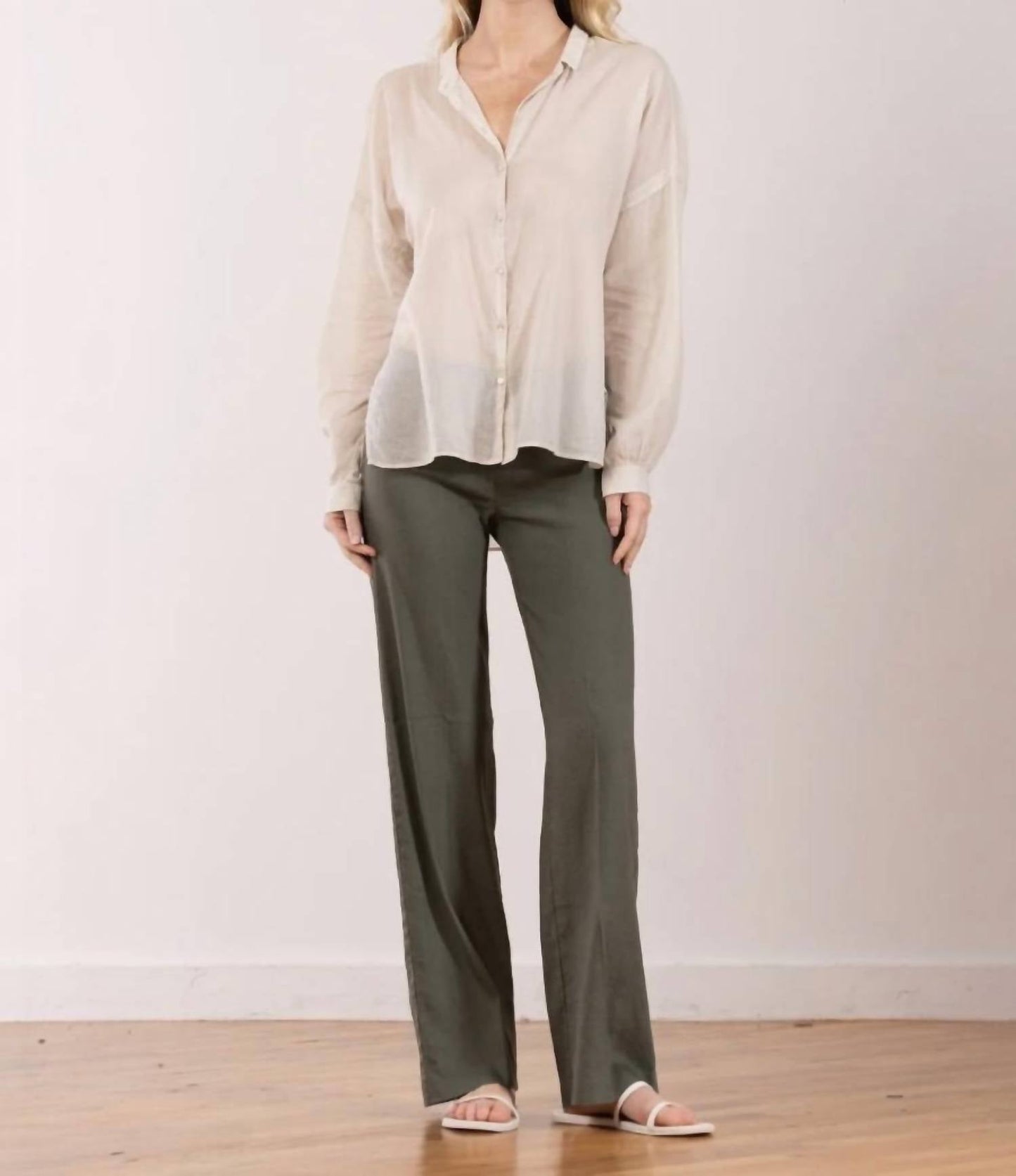 Avenue Montaigne - Flavia Linen Palazzo-style Pants