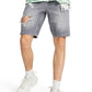 Distressed Slim Denim Shorts - Grey