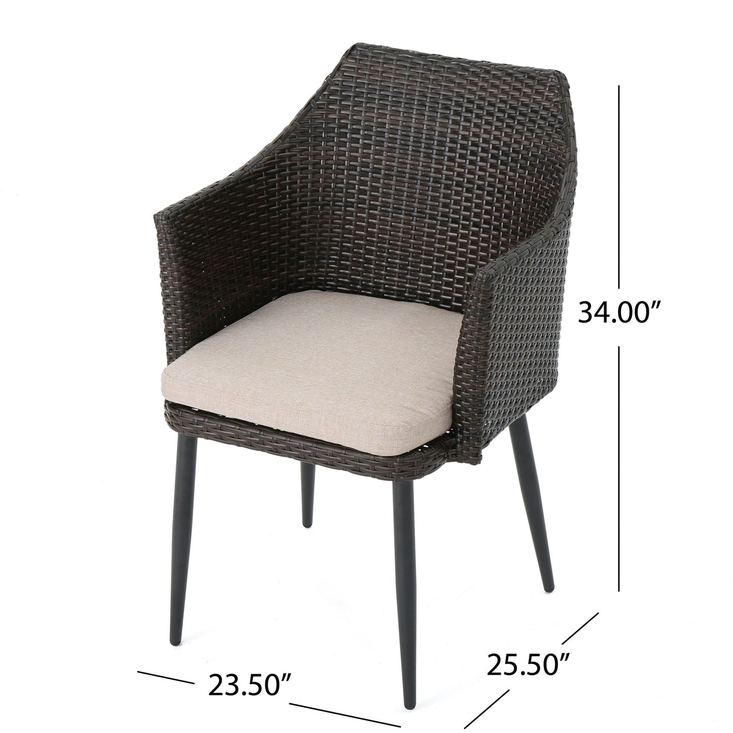Kenneth 3-Piece Chat Set Outdoor Furniture - Brown Multi