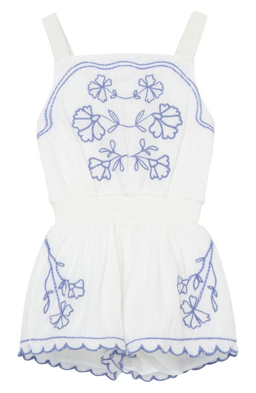 Peek Aren'T You Curious Viney Blooms Embroidered Romper in White, Size 3T