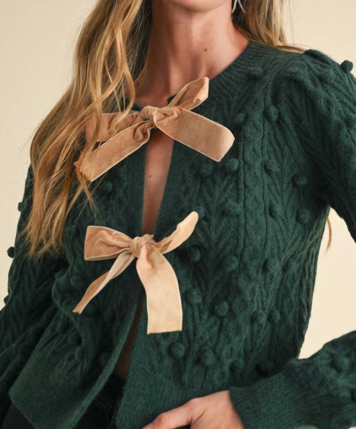 &Merci - Bow Long Sleeve Cardigan