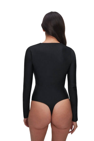 Good American - DISCO V-NECK LONG SLEEVE BODYSUIT