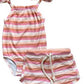 Babysprouts - Kids Tropical Stripes Tie Tank Bodysuit & Shorts Set