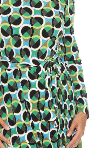 Joseph Ribkoff - Geometric Print Belted Midi Dress