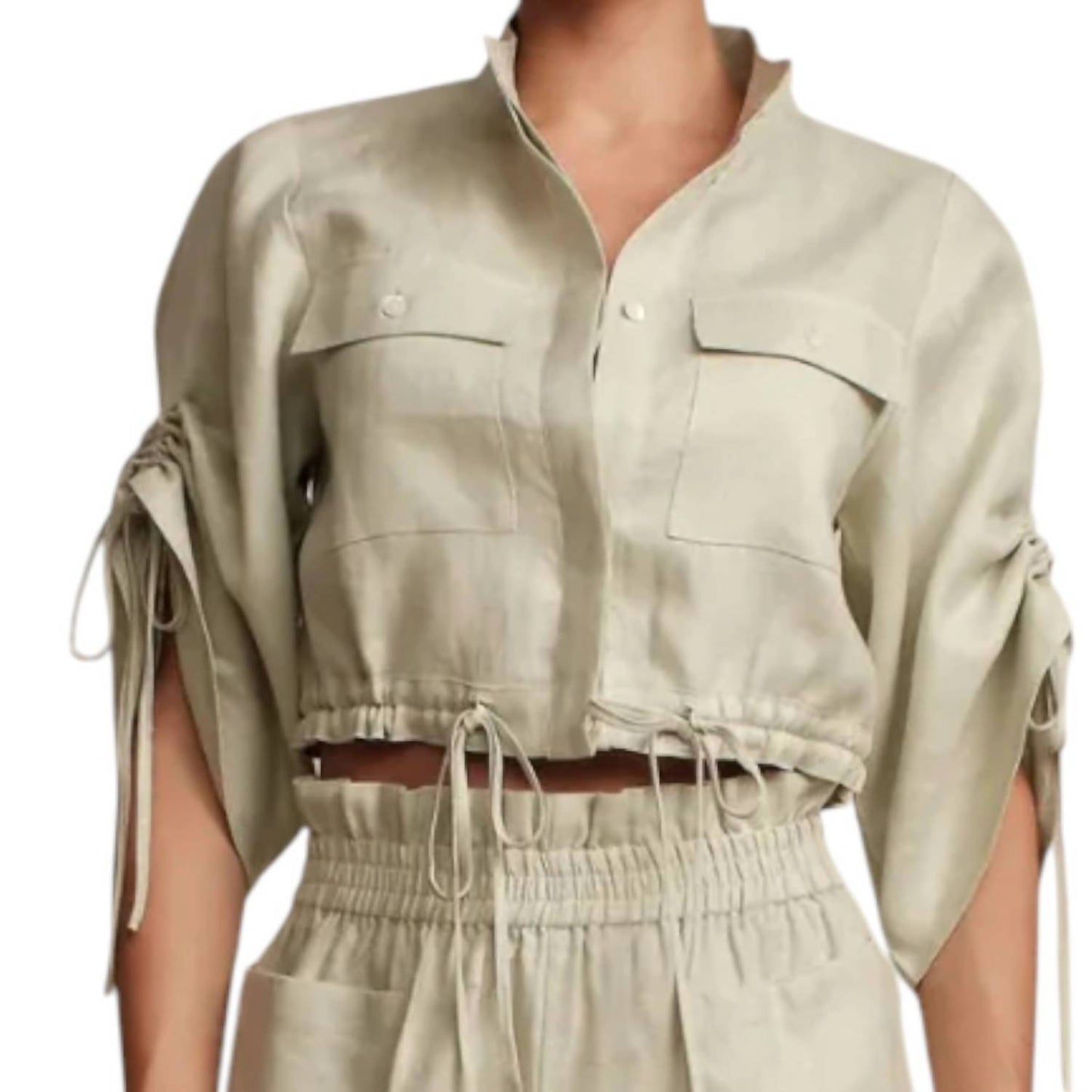 Hevron - Eva Collar Linen Top