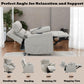 Marsha Silicone Synthetic Leather Power Motion Recliner with Lift Heating Massage Chair - Light Gray