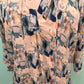 Apny - Women's Tulip Floral V-neck With Tassel Blouse