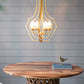 4 Light Metal Chandelier with Adjustable Chain - Gold