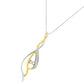 Espira 10K Two-Tone Gold Round Cut Diamond Cascade Pendant Necklace (1/10 cttw, J-K Color, I2-I3 Clarity)