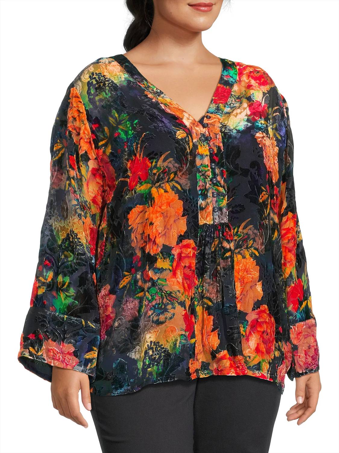 Johnny Was - Botina Burnout Blouse - Plus