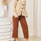 Double Take - Cozy Hooded Sweater With Buttons