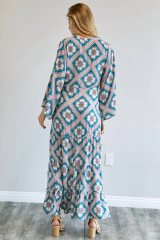 Davi & Dani - Printed Long Sleeve Loose Kimono