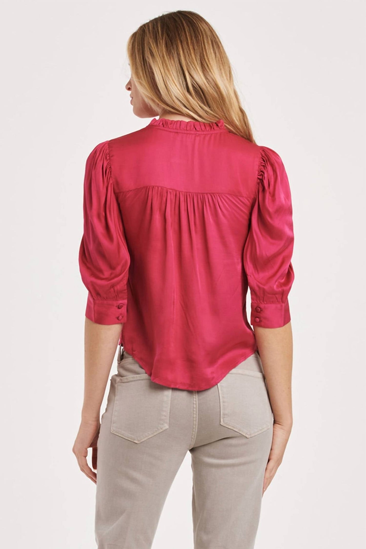 Another Love - Nima Ruffle Neck Button Up Blouse