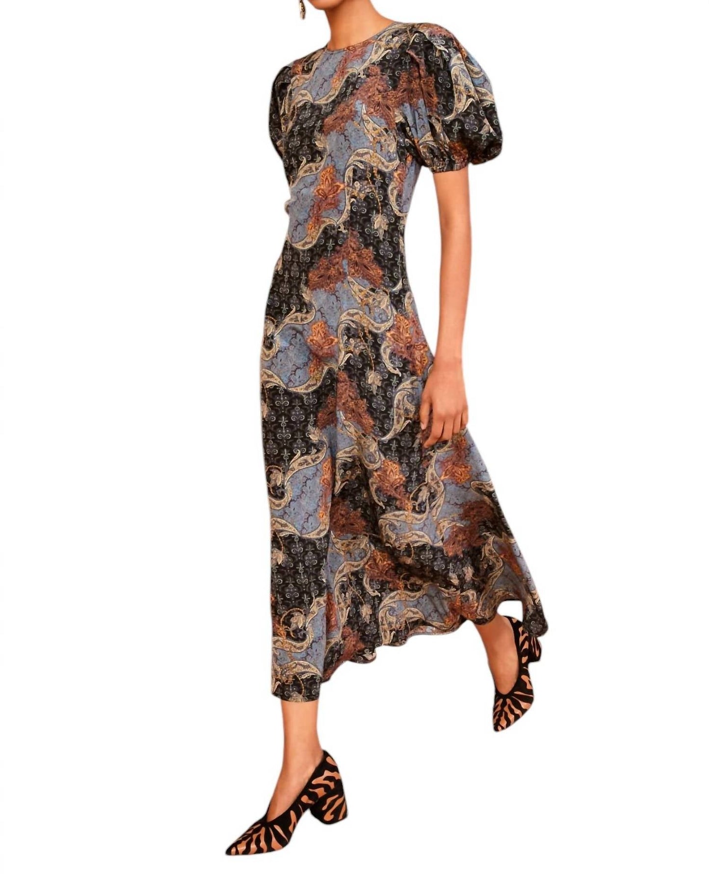 Ulla Johnson - Calais Blue Paisley Silk Midi Dress