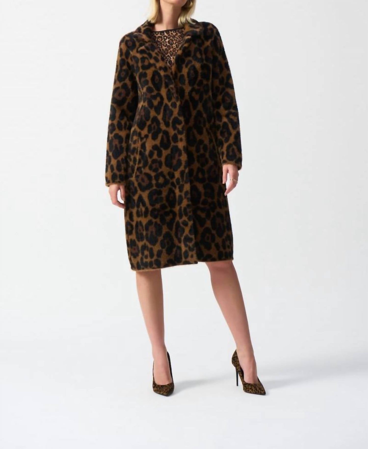 Joseph Ribkoff - Animal Print Plush Knit Coat