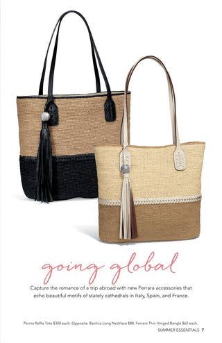 Brighton - PARMA WHITE RAFFIA TOTE