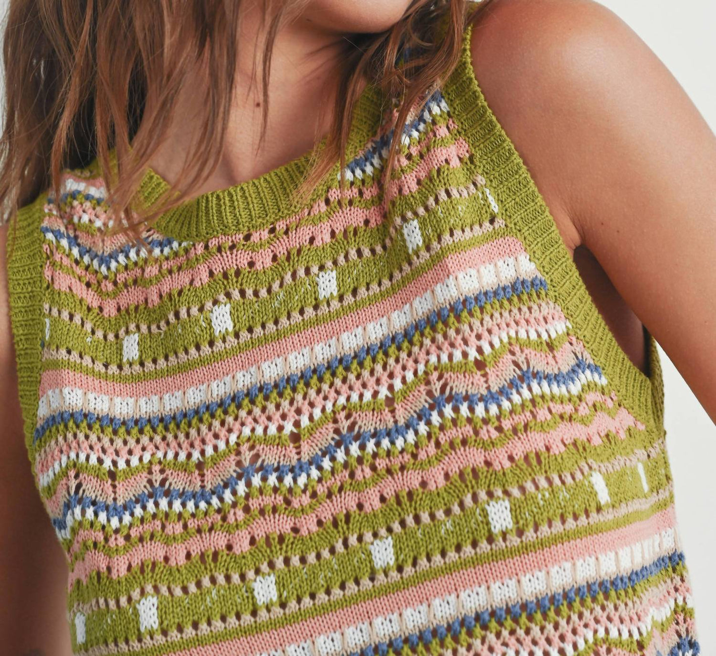 Buttermelon - Geo Pattern Knit Top