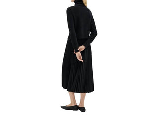 Theory - Pleated Combo Turtleneck Dress