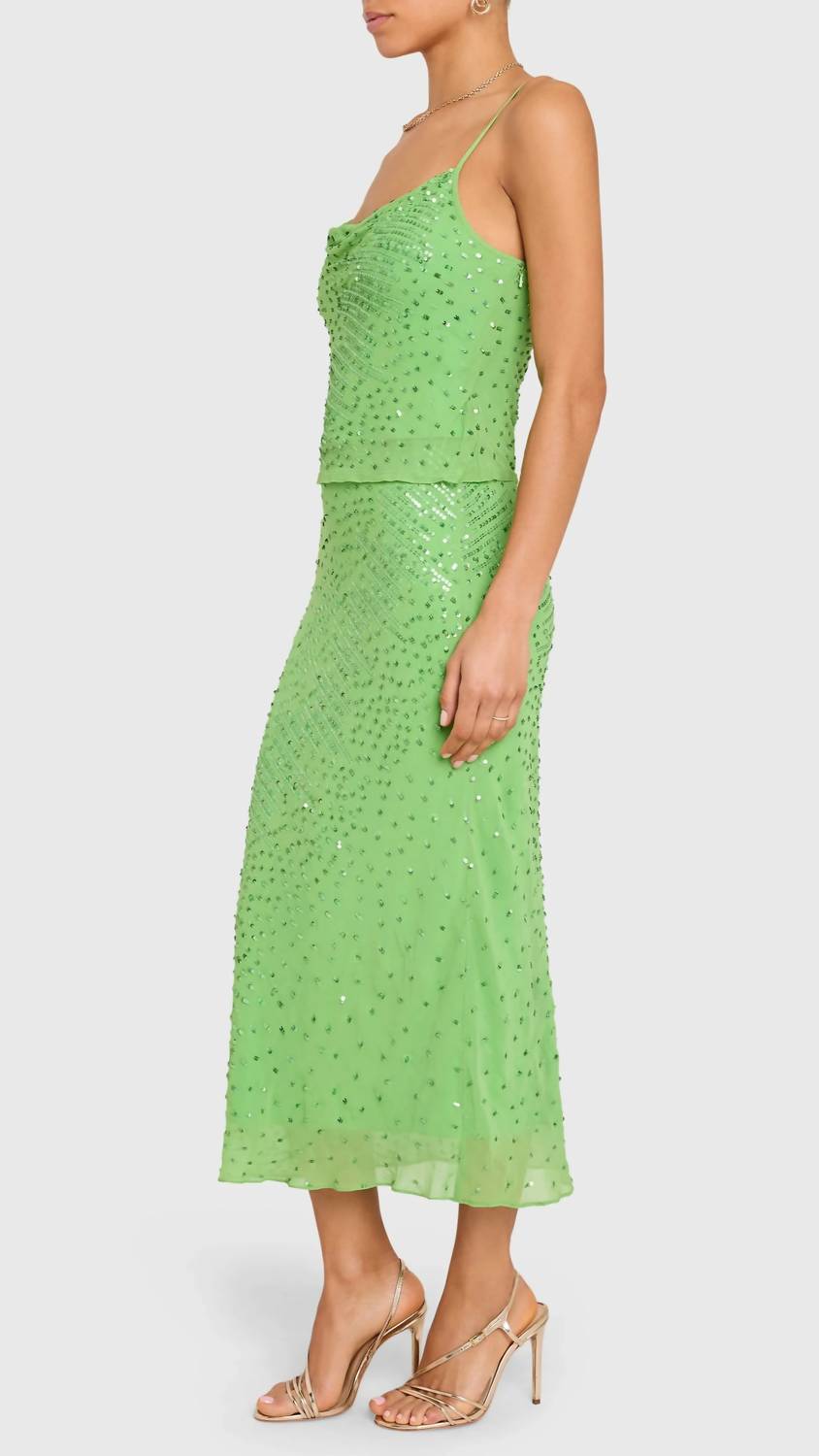 Amanda Uprichard - Noella Sequin Chiffon Midi Skirt
